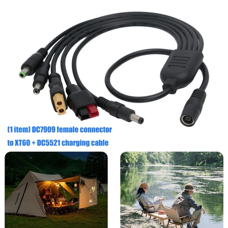 Solar Charging Adapter DC7909 Female to XT60 DC5521 DC6530 Cord Safe Features