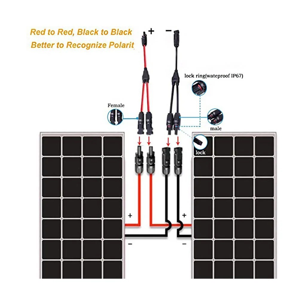 Y Branch Solar Panel Connector MMF FFM Parallel Adapter Waterproof IP67