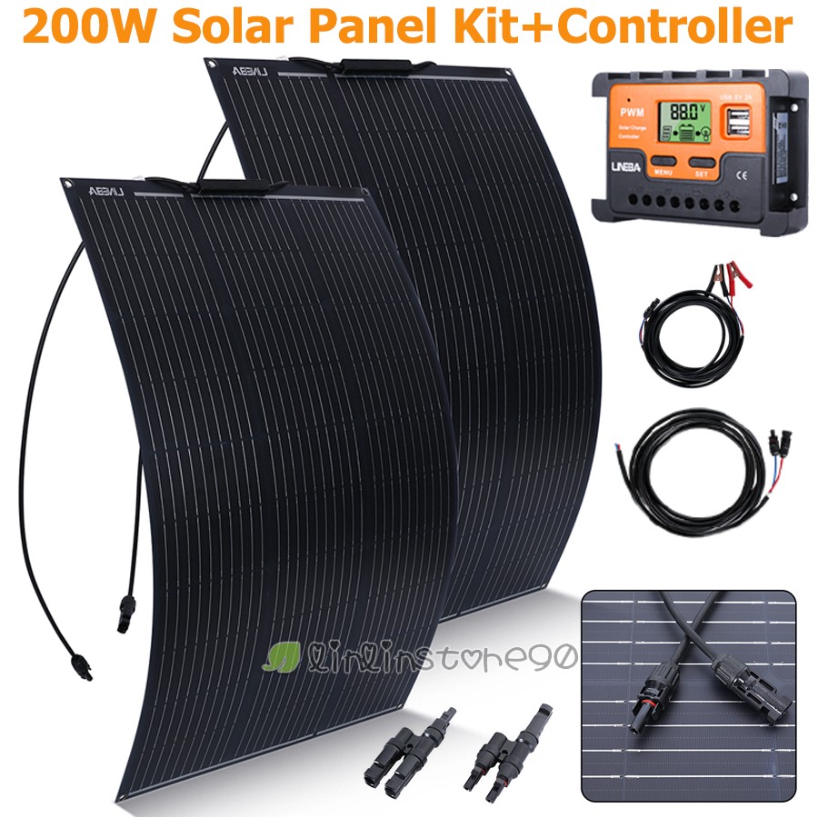 100W 200W 400W Flexible Solar Panel with Battery Controller for Camping Home RV