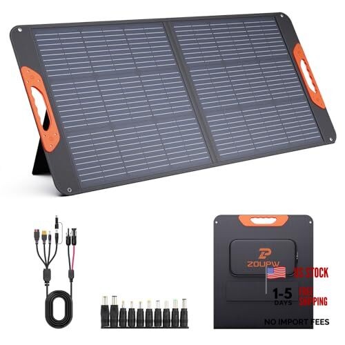 100W Portable Solar Panel with 5-in-1 Cable,23.5% Efficiency Mono 100w-1pcs
