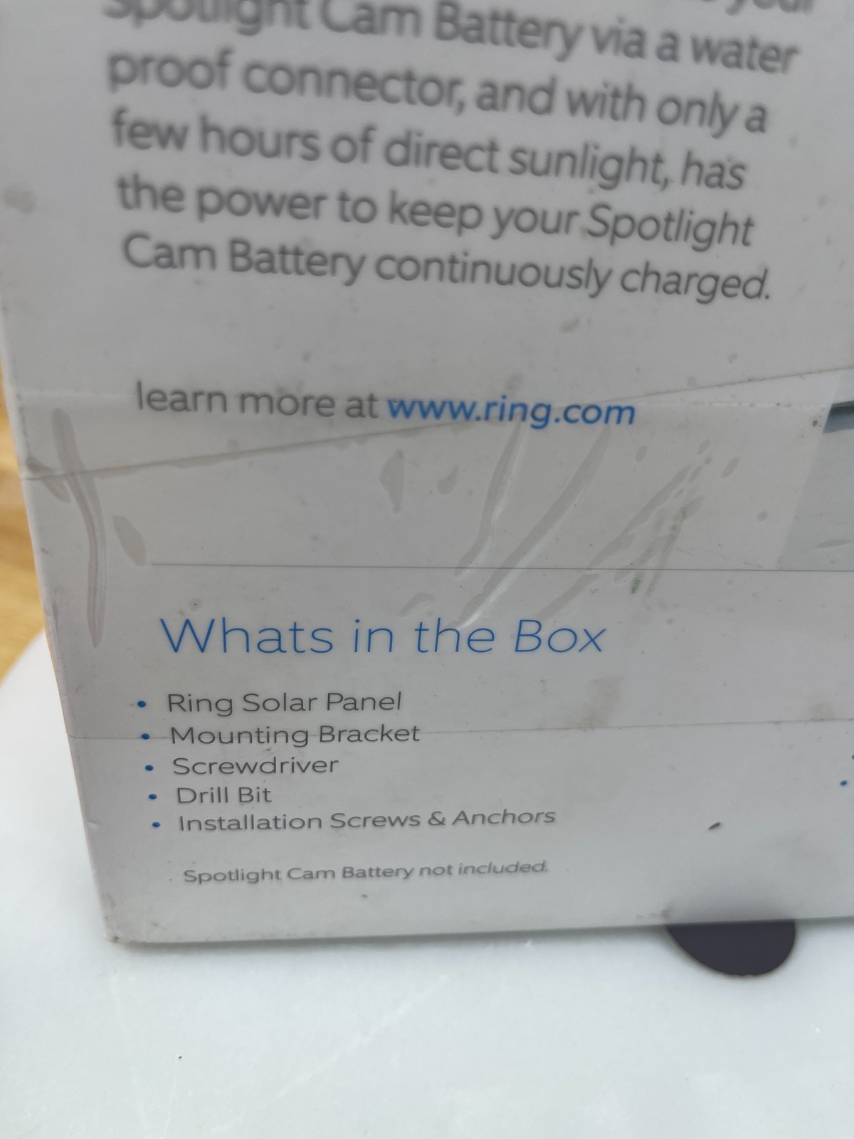 Ring Solar Panel V4 for Spotlight Cam Battery White (Previously-owned, not used)