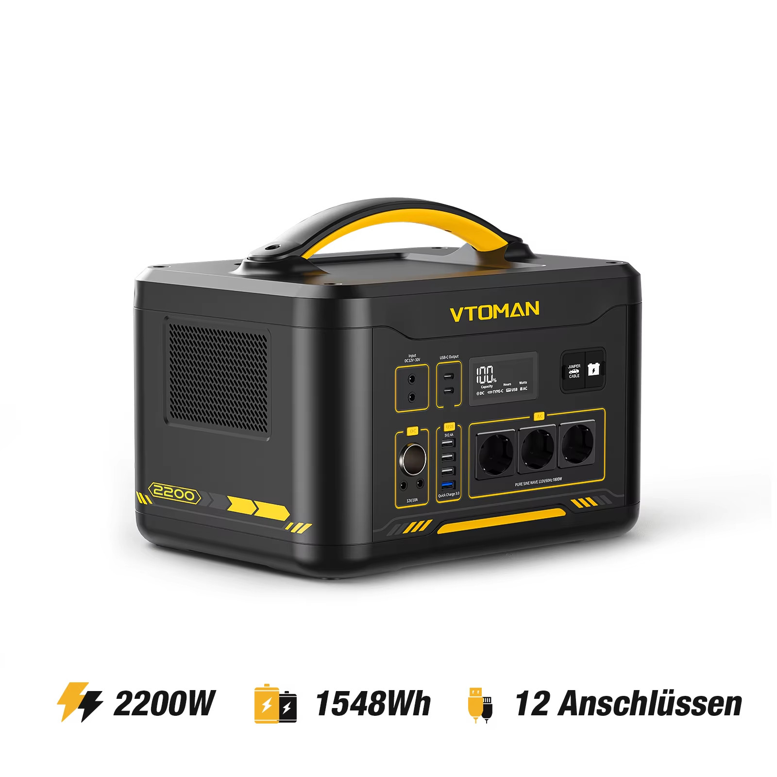 JUMP 2200 / JUMP 1800 Portable Power Station 828/1548Wh Lifep04 Battery Solar Ge