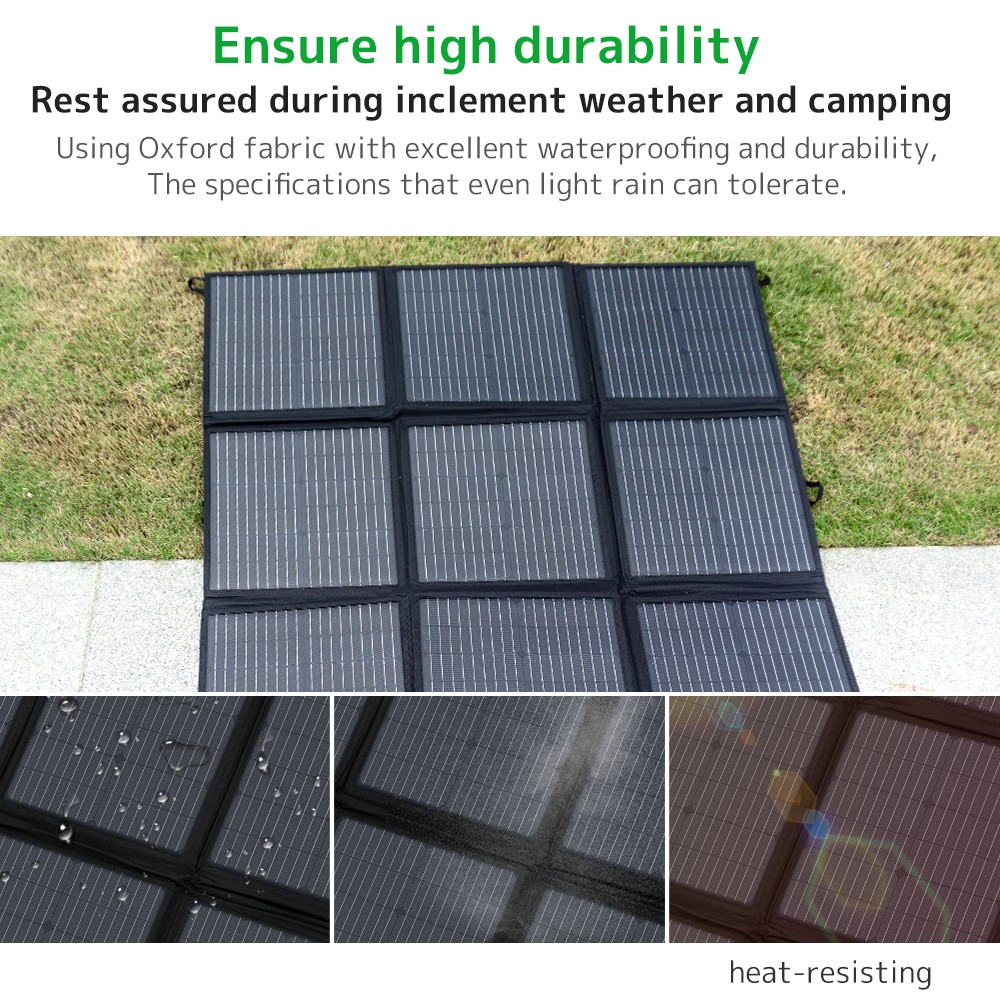 200W Foldable Monocrystalline Solar Panel 23% Efficiency Waterproof for Camping