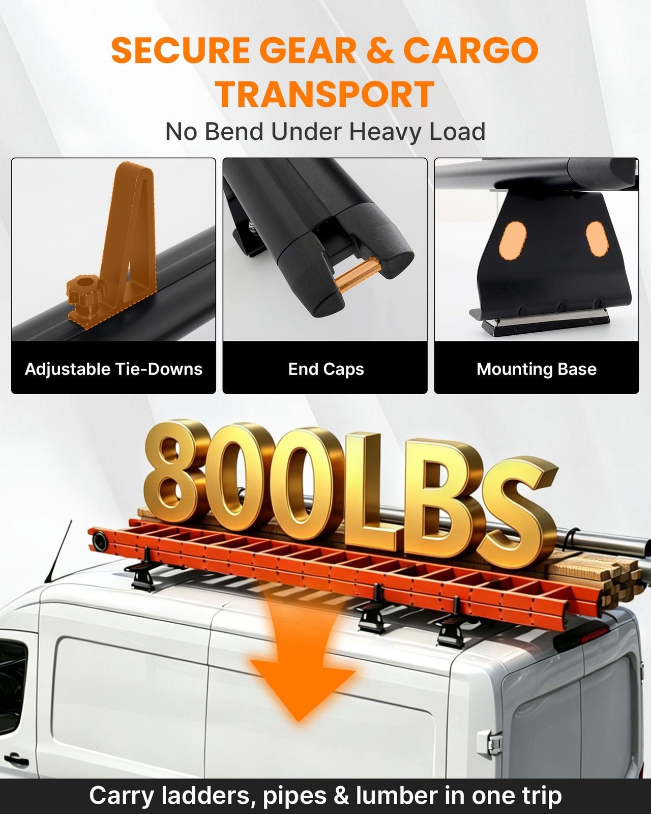 MELIPRON Aluminum Van Roof Rack Fit for Ford Transit, Ram Promaster, Nissan N…