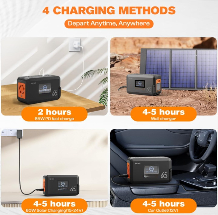 Estación de Energía Portátil 98Wh, 135W/270W Pico, PD 65W para Camping, Nuevo