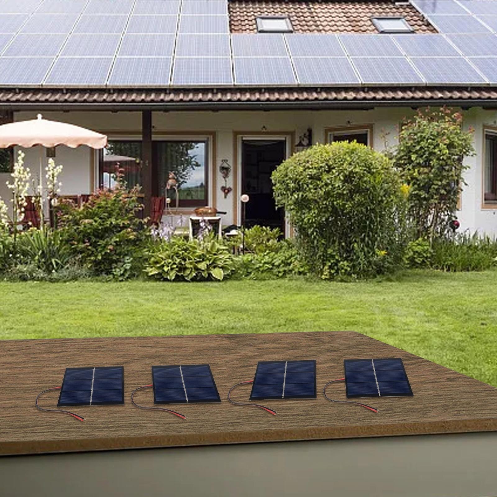 Compact 4 Pack 065W 15V Solar Panels with Wires for Small Device Power 60x80mm