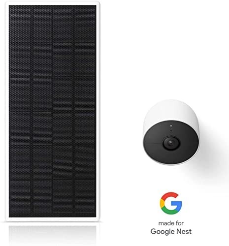 Solar Panel Charger for Google Nest Cam – 2.5W Outdoor/Indoor Solar Power (1 Pac