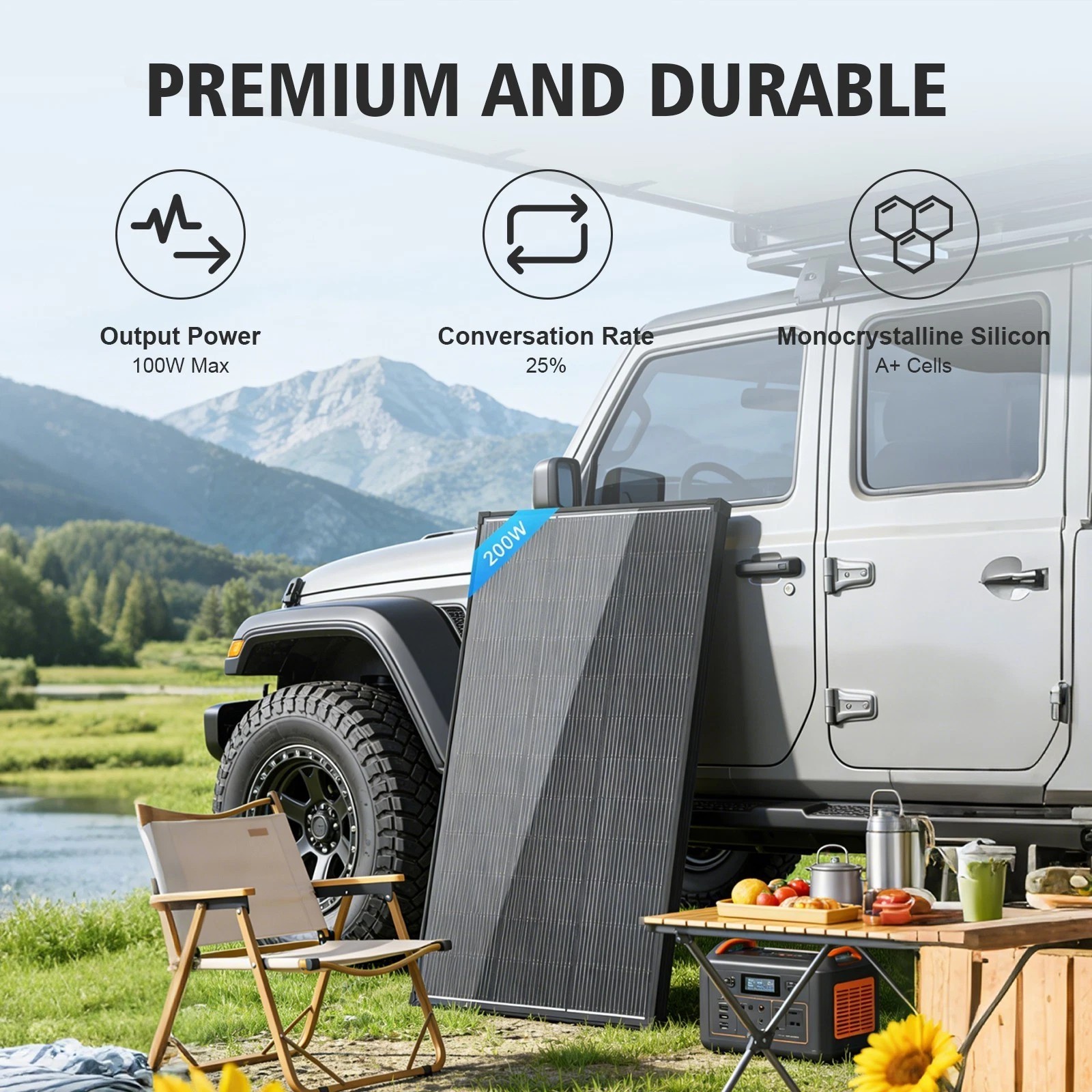 800W 400W 200W Watt 12V Solar Panel N-type 18BB Battery Charge RV Home Off-Grid