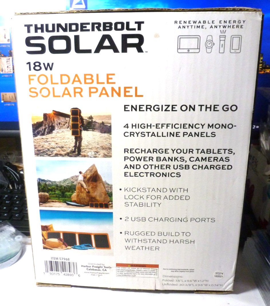 THUNDERBOLT 18 Watt Foldable Solar Panel