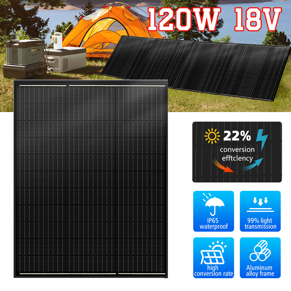 120W 200W Watt 18V Solar Panel Mono Cell Camping Home Off Grid Roof Car RV Boat