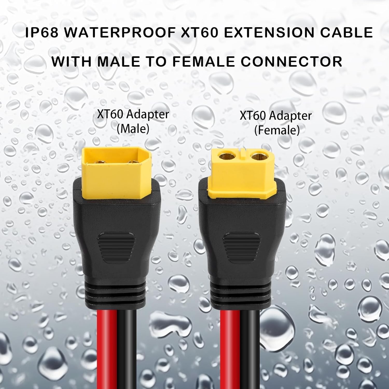 10AWG XT60 Extension Cable 30FT, XT60 Cable with Male to Female Connector for Po