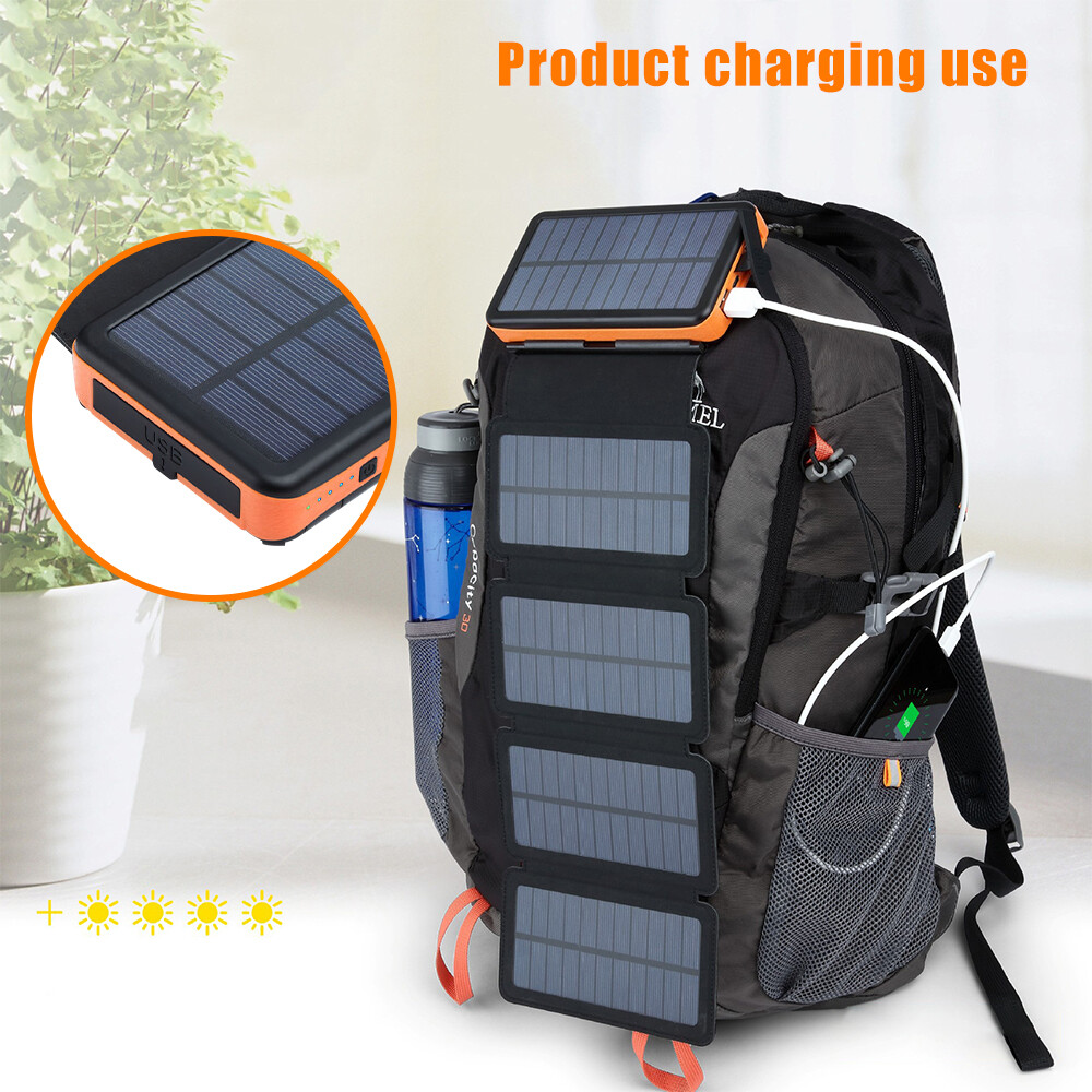 46800mah Portable Solar Mobile Phone Charger Panel Power Bank Waterproof Outdoor
