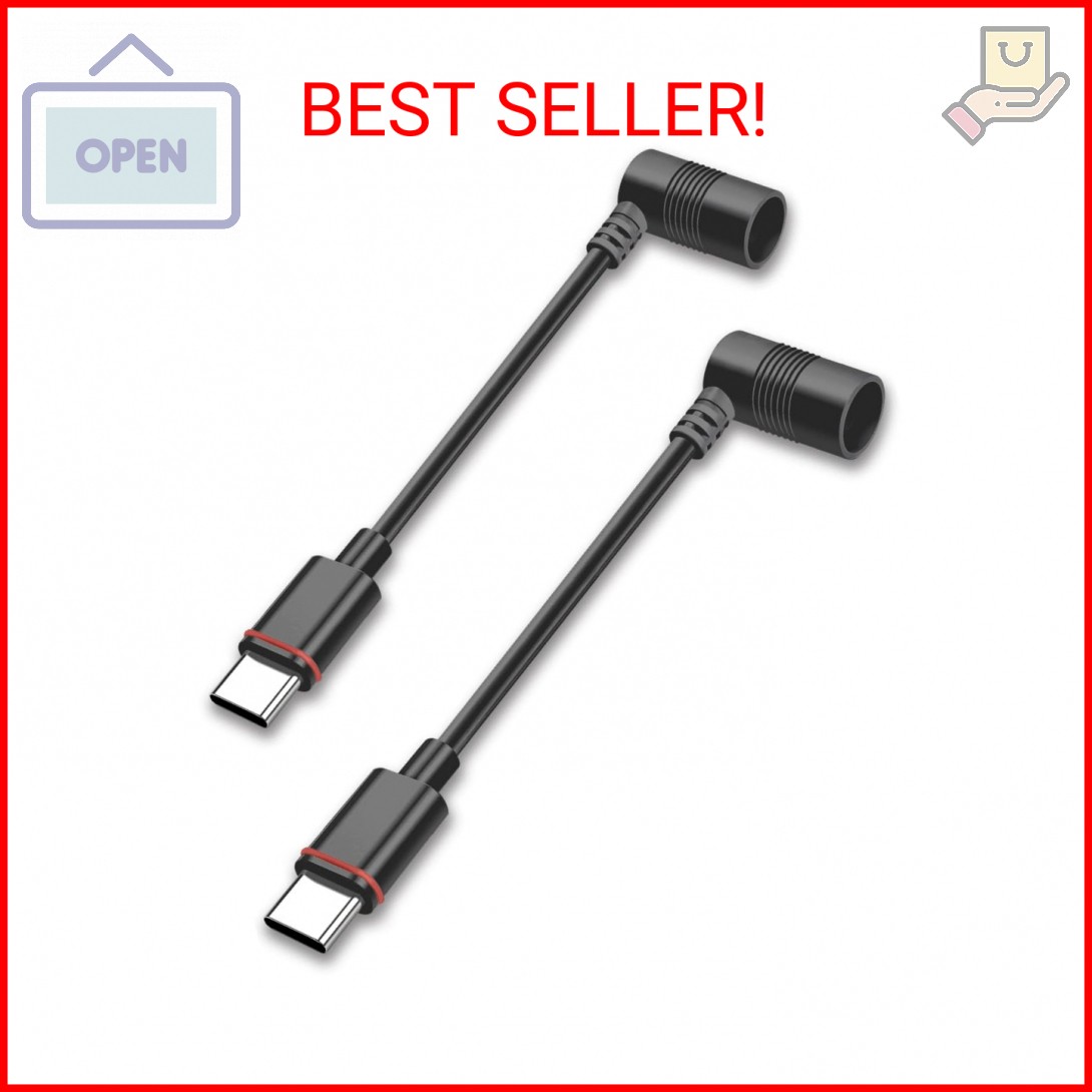 VERVERAY 2PCS Barrel Plug to USB-C Adapter for Ring USB C Outdoor Cameras, Barre