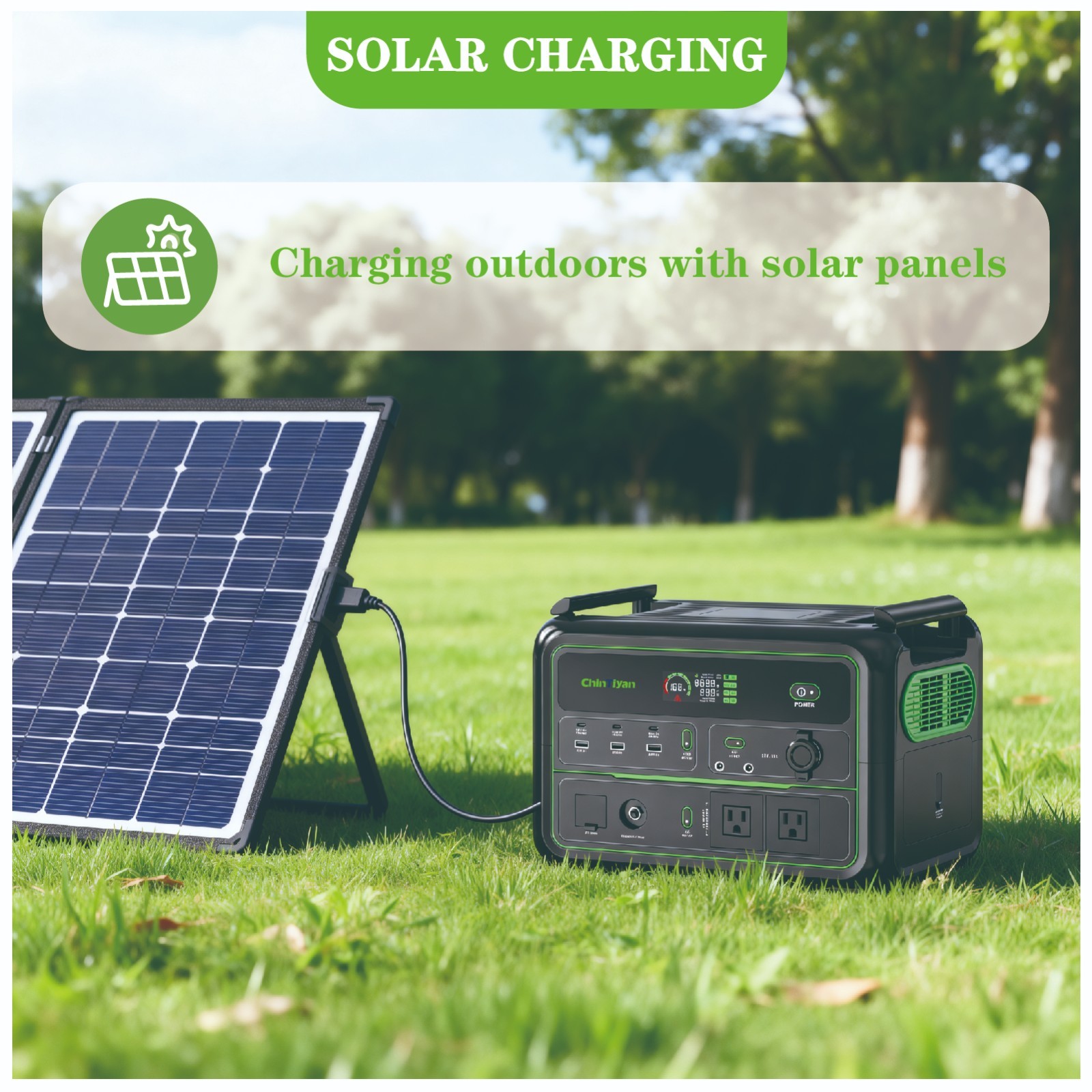 1200W 1008Wh Portable Power Station LiFePO4 Solar Generator w Wireless Charging