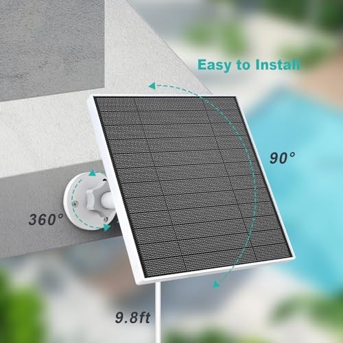 Solar Panel for Eufy Camera, 5W Solar Panel Compatible with Eufycam 3/3C/2/2 1
