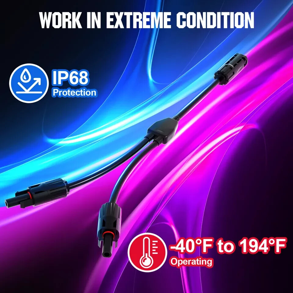 ECO-WORTHY Solar Panel Accessories and Y Branch Connector Battery Cables Kit