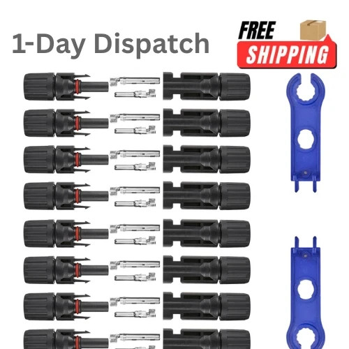 16PCS Solar Panel Connectors 1000V 30A IP67 MC4 10AWG 8 Pairs w/ Spanners