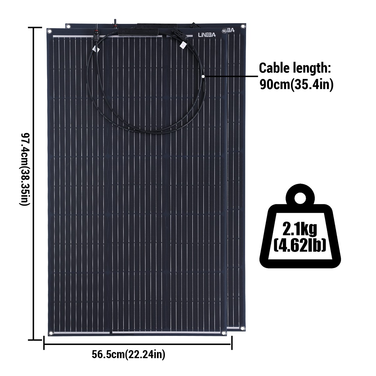 Flexible 200W Mono Solar Panel 12V/24V/36V Power Camping Home RV Battery Charge