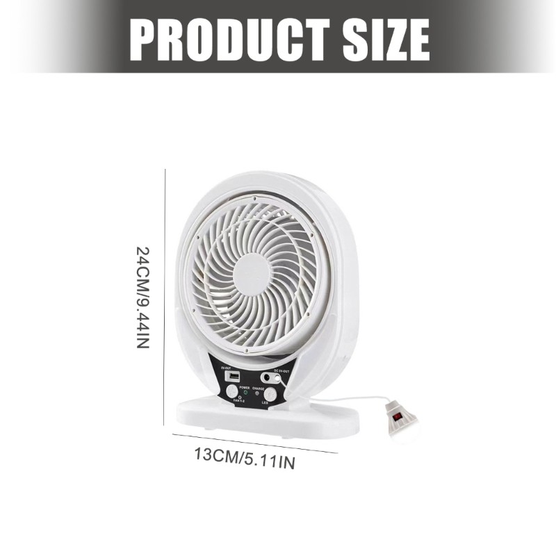 Transportable Double Power Desk Fan Solar Charging Constructed In LED Light