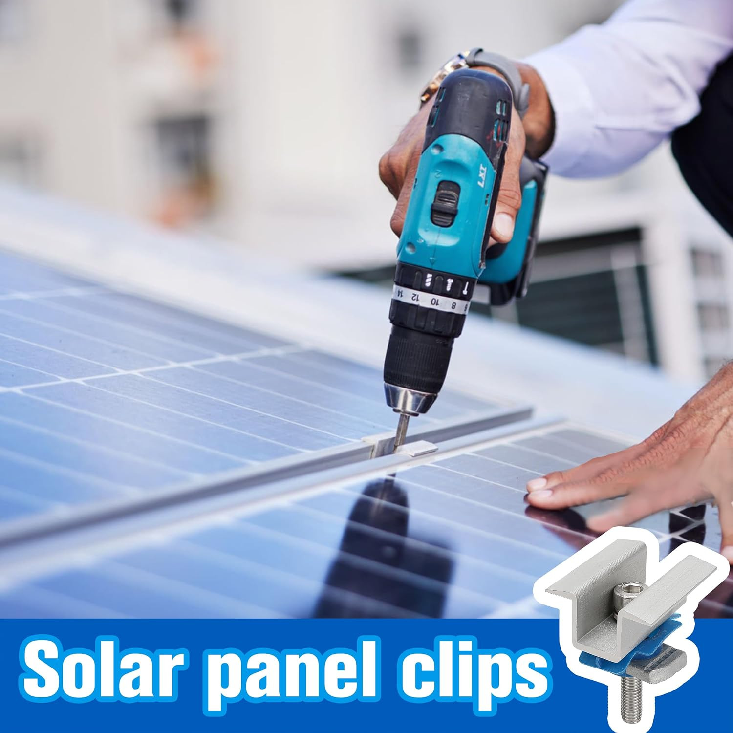 10 Pcs Adjustable Solar Panel Mounting Bracket Clamps Wide Photovoltaic Support