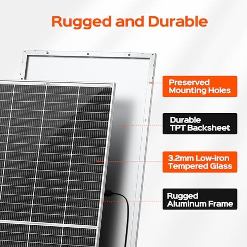 250W 24V Monocrystalline Solar Panel High Efficiency Off-Grid Module RV Marine
