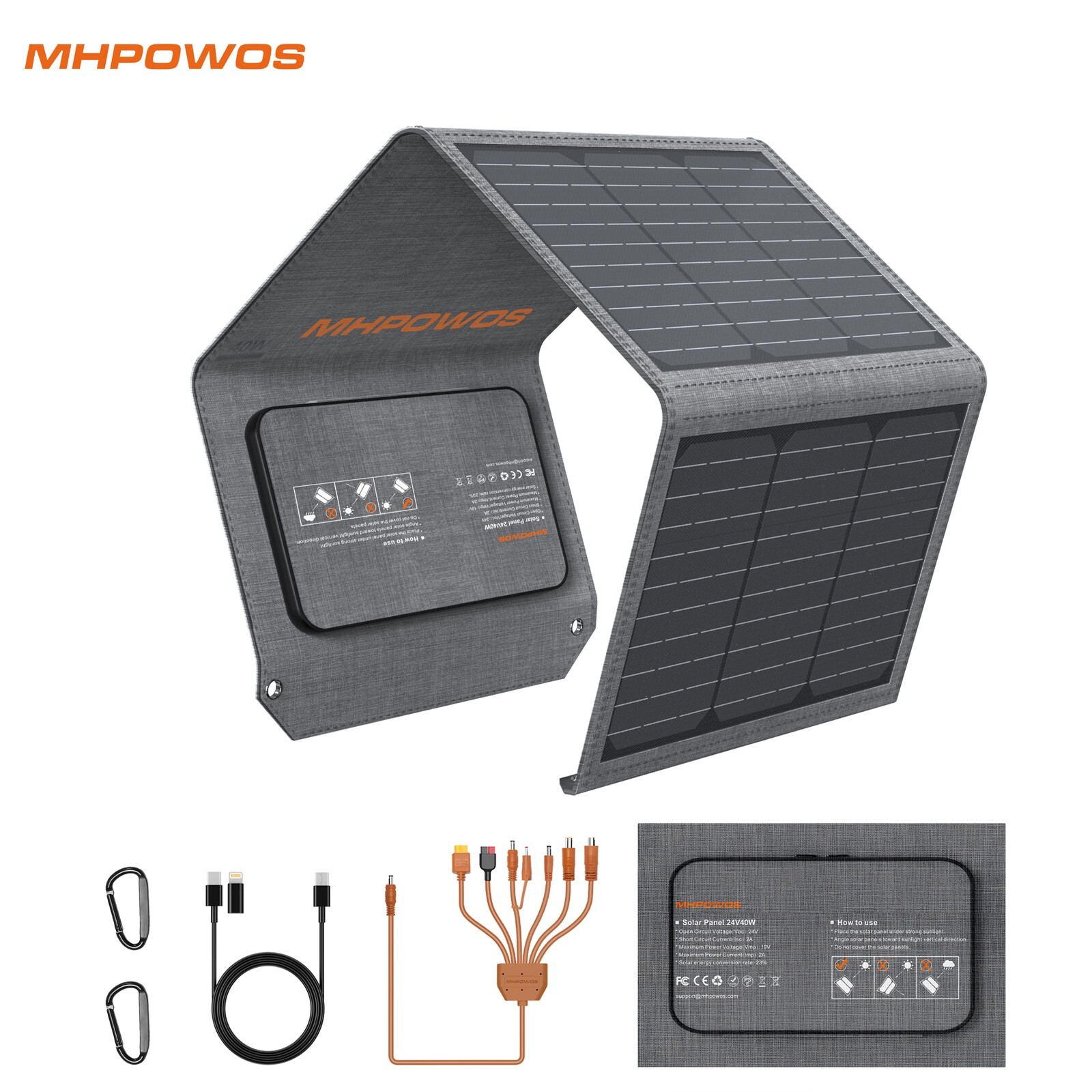 40W Solar Portable Charger USB Charger PD PPS Fast Phone Charger Solar Panel