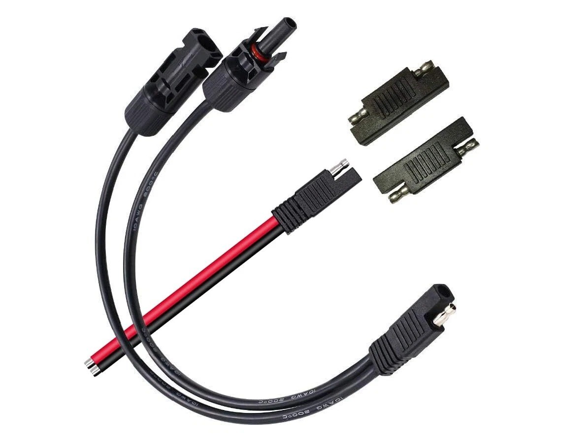 Solar Panel Connectors 10AWG Compatible with MC-4 Solar Connecter to SAE Adapter