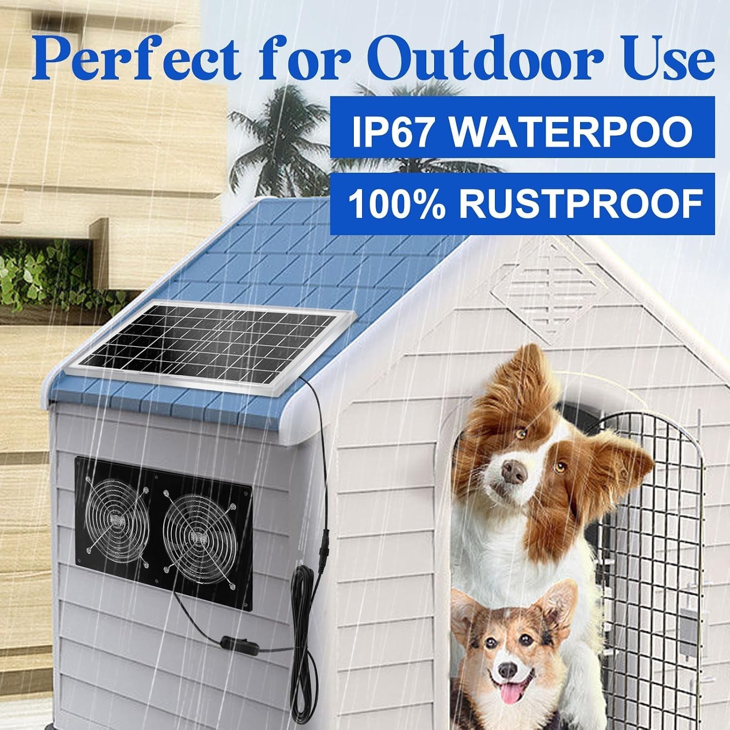 Efficient Solar Ventilation Fans with Waterproof Design – 15W Power Pack of 2