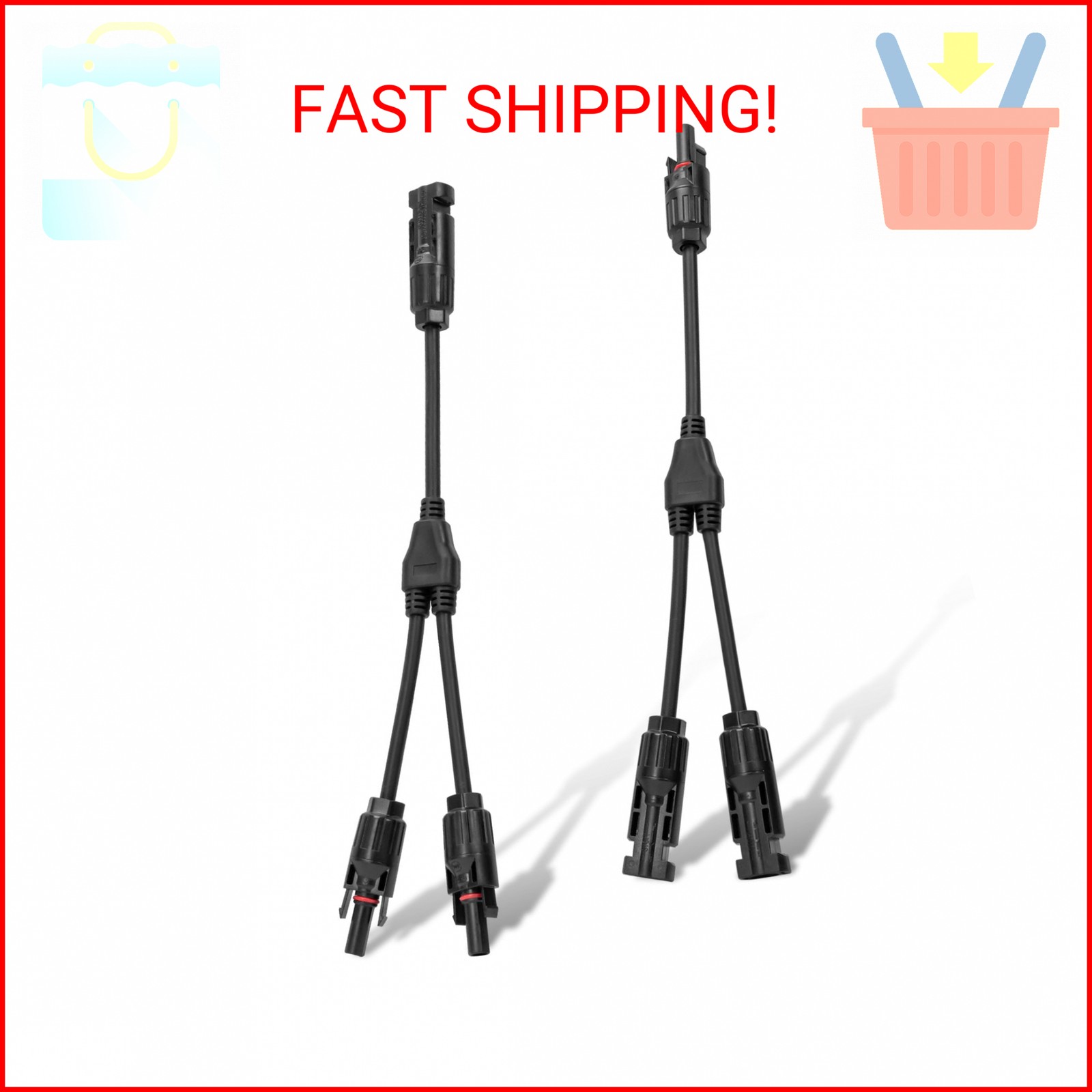 ECO-WORTHY Solar Connectors Y Branch Parallel PV Adapter Cable Wire Plug Tool Ki
