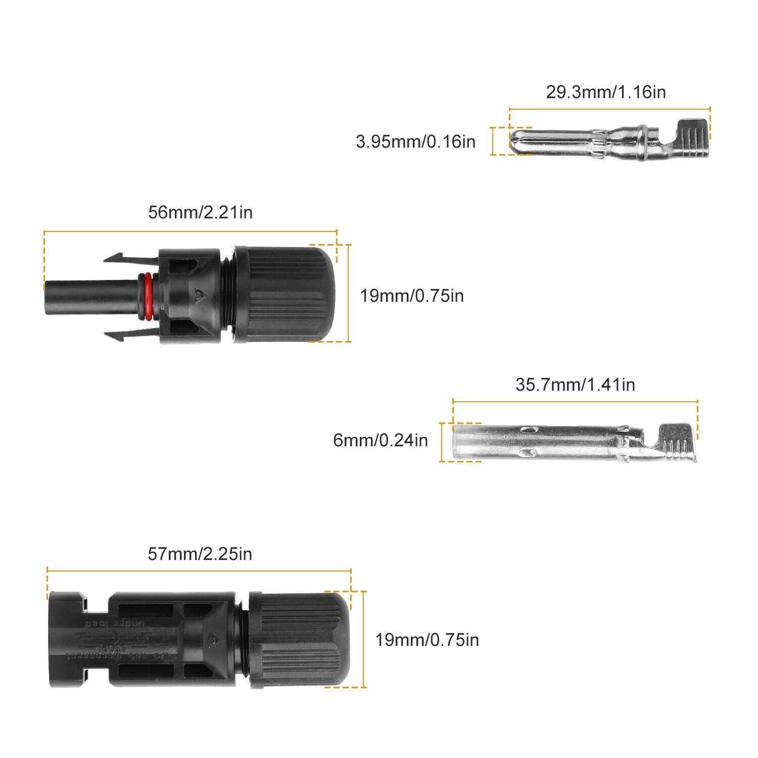 10Pairs Solar Panel Cable Connectors Male/Female Compatible Waterproof Connector
