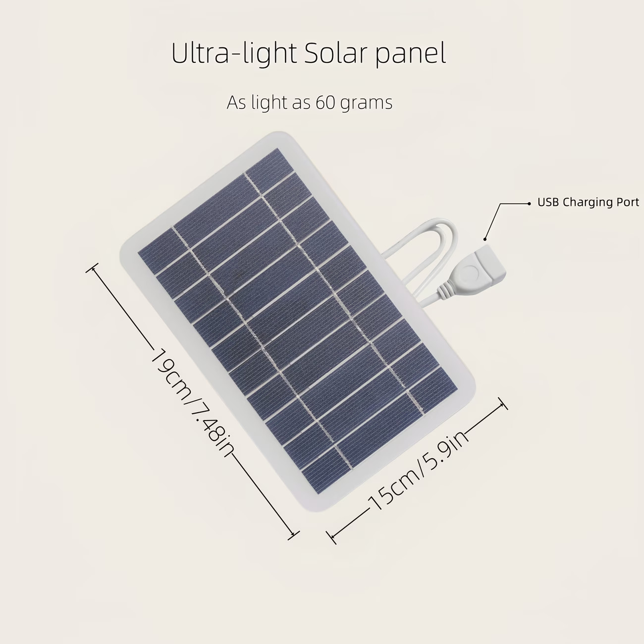5V 2W Portable Solar Panel USB Fast Charger for Phones, Power Banks & Cameras
