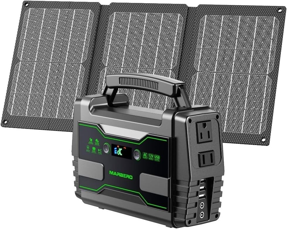 MARBERO Solar Generator 155Wh with 30W Solar Panel UL Certified