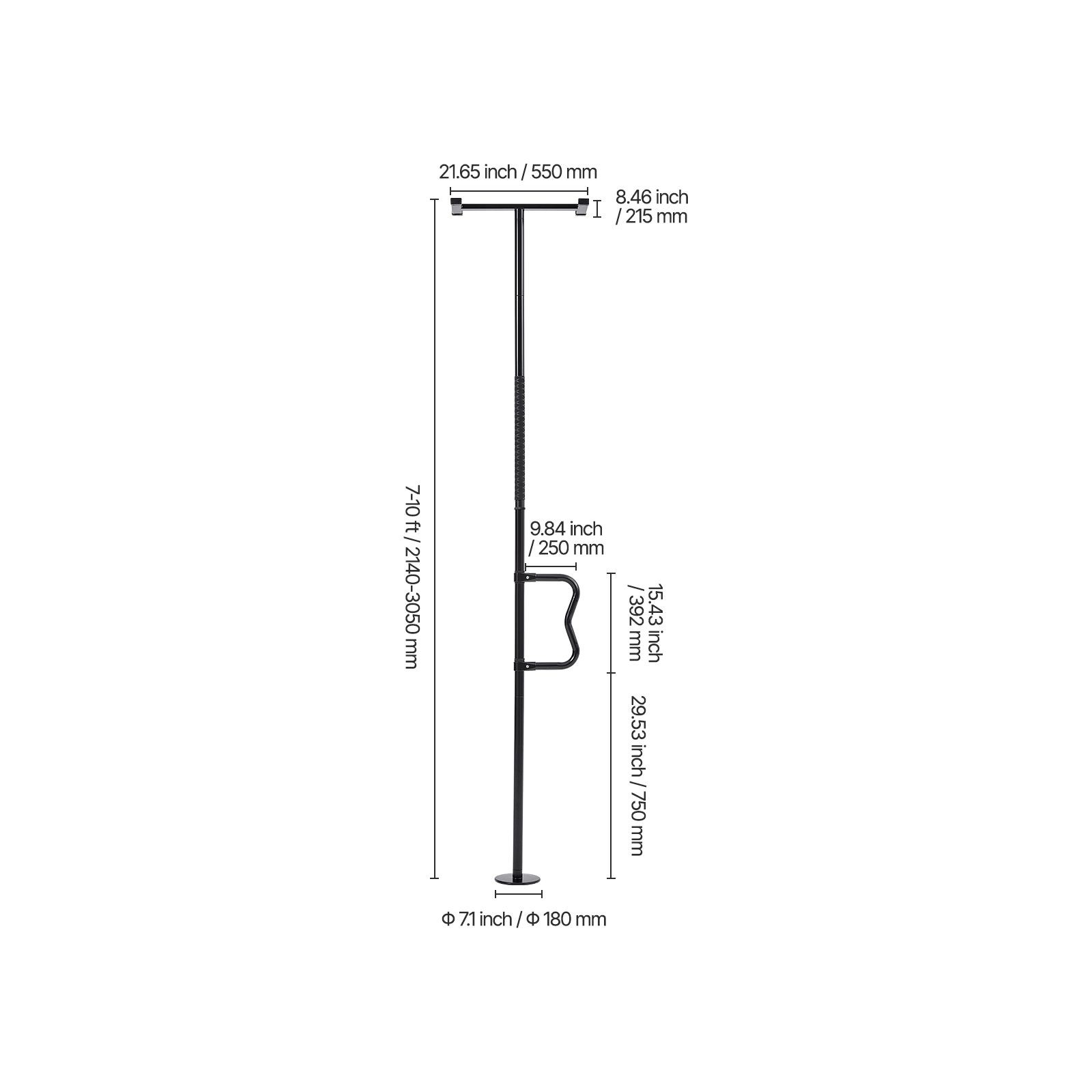 Floor – to – Ceiling Transfer Pole, Tension Mounted Bathroom Grab Bar with Anti