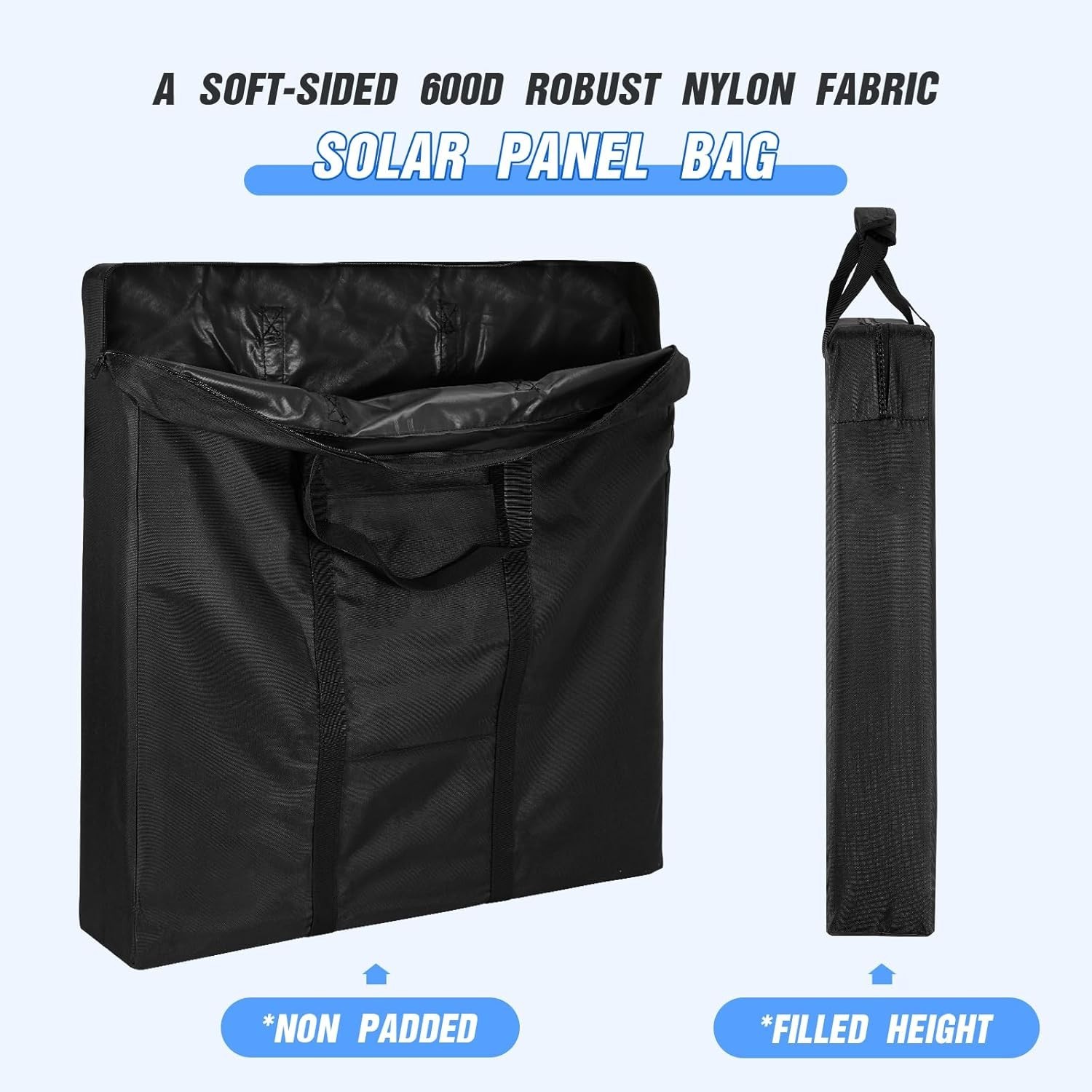 Durable Dustproof Solar Panel Carry Case – 600D Oxford Fabric, Black 21.7”