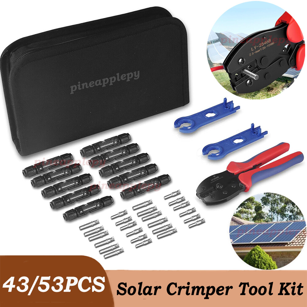43/10PCS Solar Panel Cable Crimper Tool Kit for Solar Connectors, 10 Pairs Solar