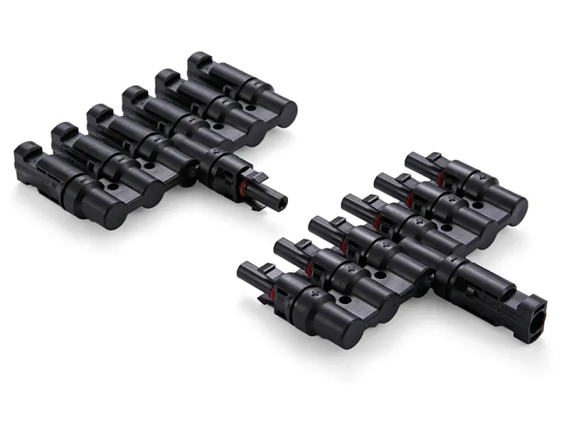 1 Pair Branch Connector 6-in-1 1000V 30A Parallel IP67 Waterproof MC4 Type
