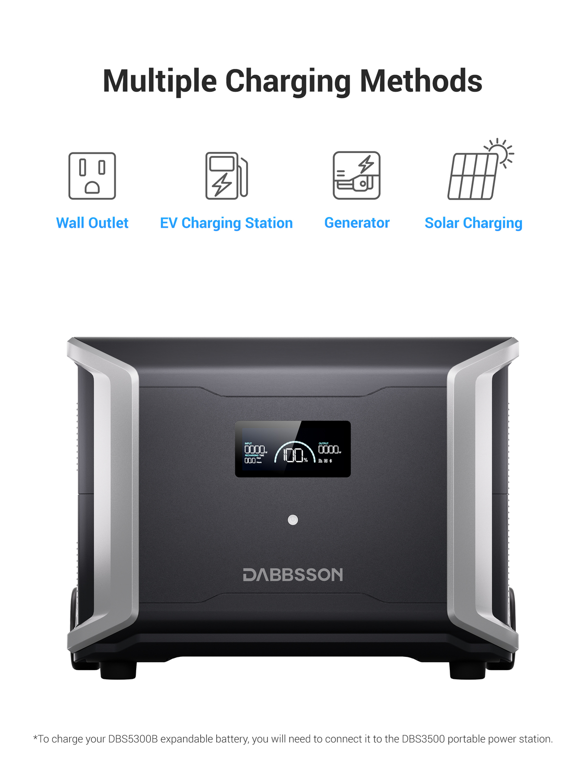 Dabbsson Power Station Extra Battery 5320Wh DBS5300B for DBS3500 Solar Backup RV