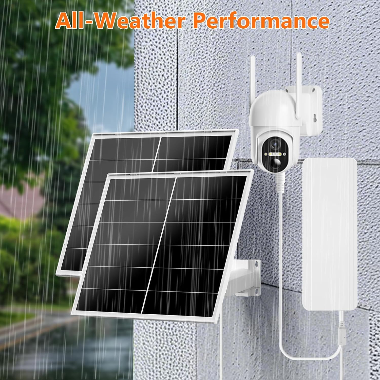 40W Solar Panel Charger Kit, Solar Panel for Security Camera 5V/12V Adjustable O
