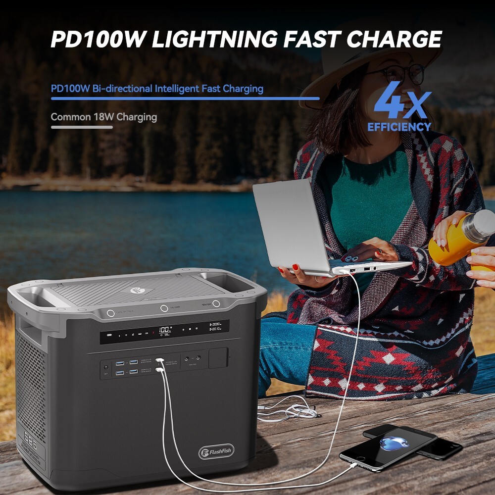 Flashfish S25 2000W/1997Wh Power Station Solar Generator for Power Outage