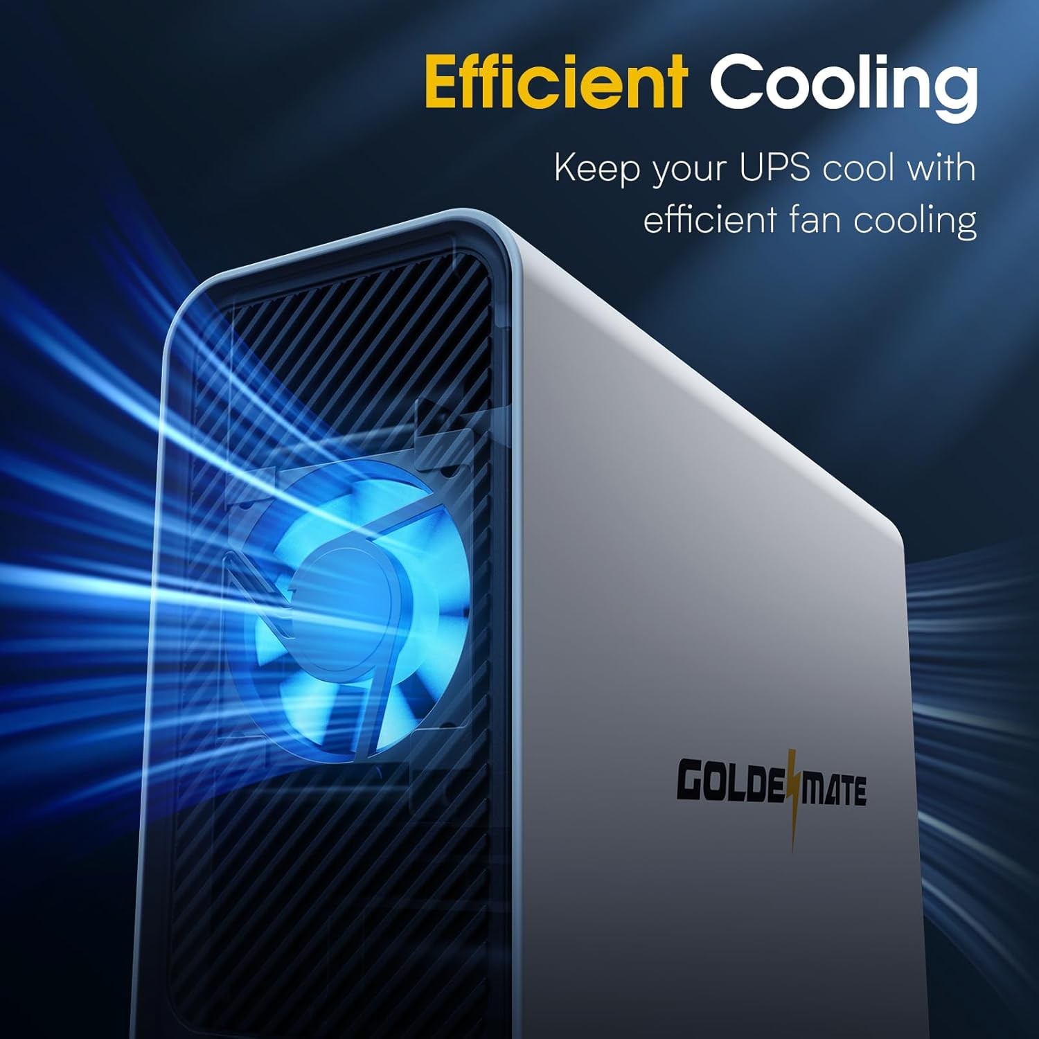 Goldenmate UPS 800W LiFePO4 Battery Pure Sine Wave Automatic Shutdown for NAS/PC
