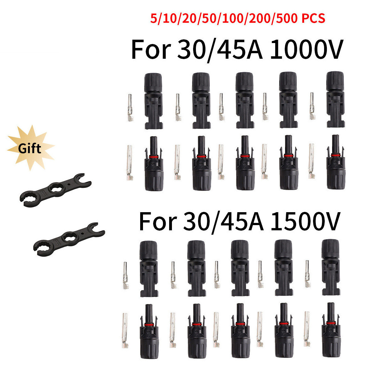 GEYA IP67 Male Female M/F Solar Panel Wire Cable Connectors &Spanner Solar Panel