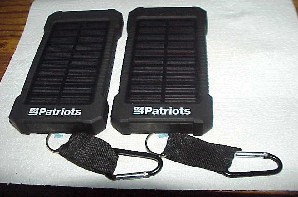 TWO 4Patriots Power Cells Portable Solar Powered, Rechargeable External Battery