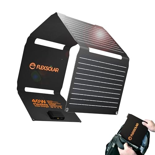 Upgraded Portable Solar Panel Chargers with PD2.0 USB-C,QC3.0 USB-A and 40W