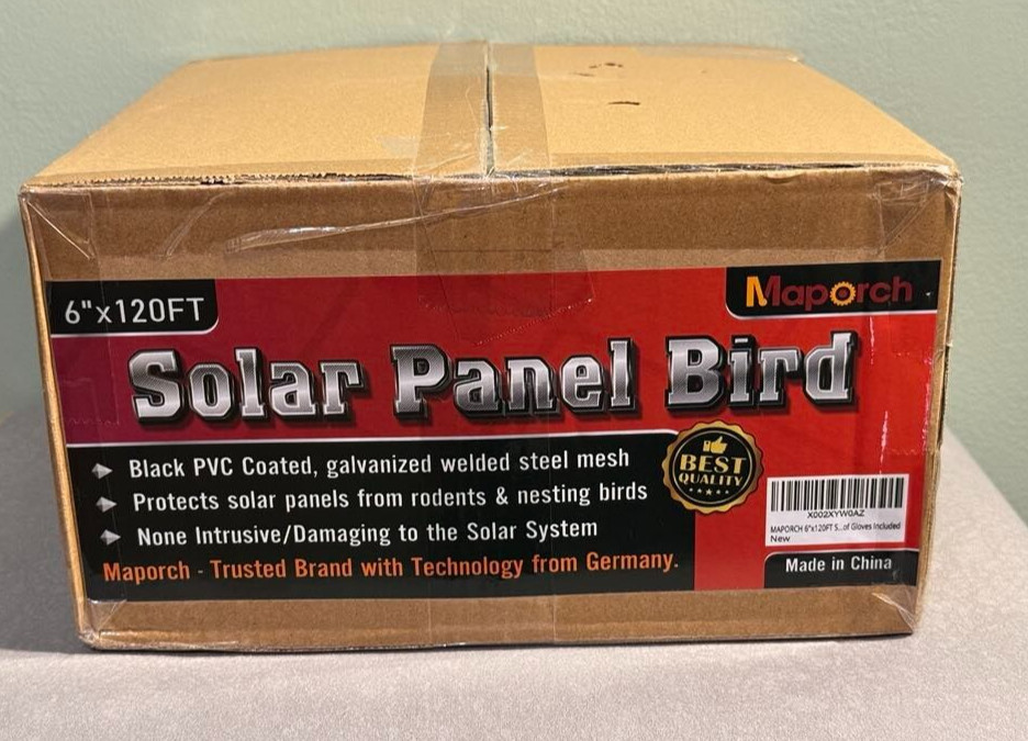 6″x120FT PVC Coated Galvanized Steel Black Solar Panel Bird Proofing Mesh Screen