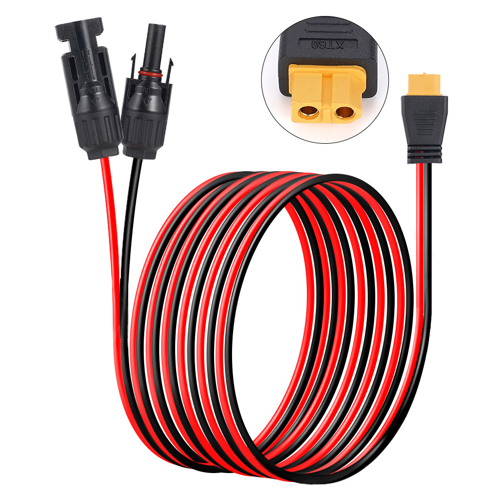 10 Ft XT60 Female to Solar Connector Extension Cable Wire for Solar Generator