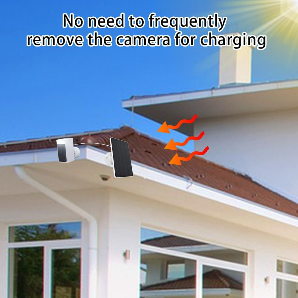 2 Pack Solar Panel Compatible with WYZE Battery Cam Pro, Eufycam 2C/2C Pro, 4W