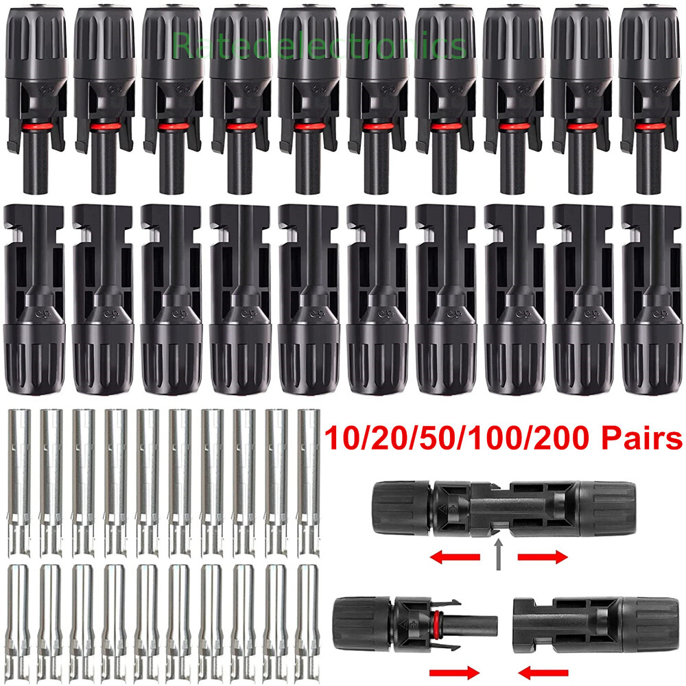 10 Pairs Male Female Wire Cable Connector Set Solar Panel Wiring 30A Waterproof
