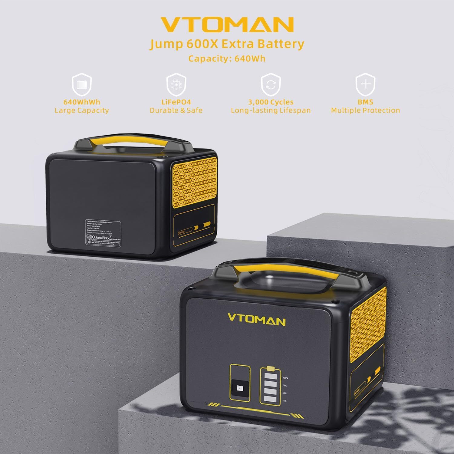 VTOMAN Jump 600X Extra Battery 640Wh for Jump 600X Portable Power Station