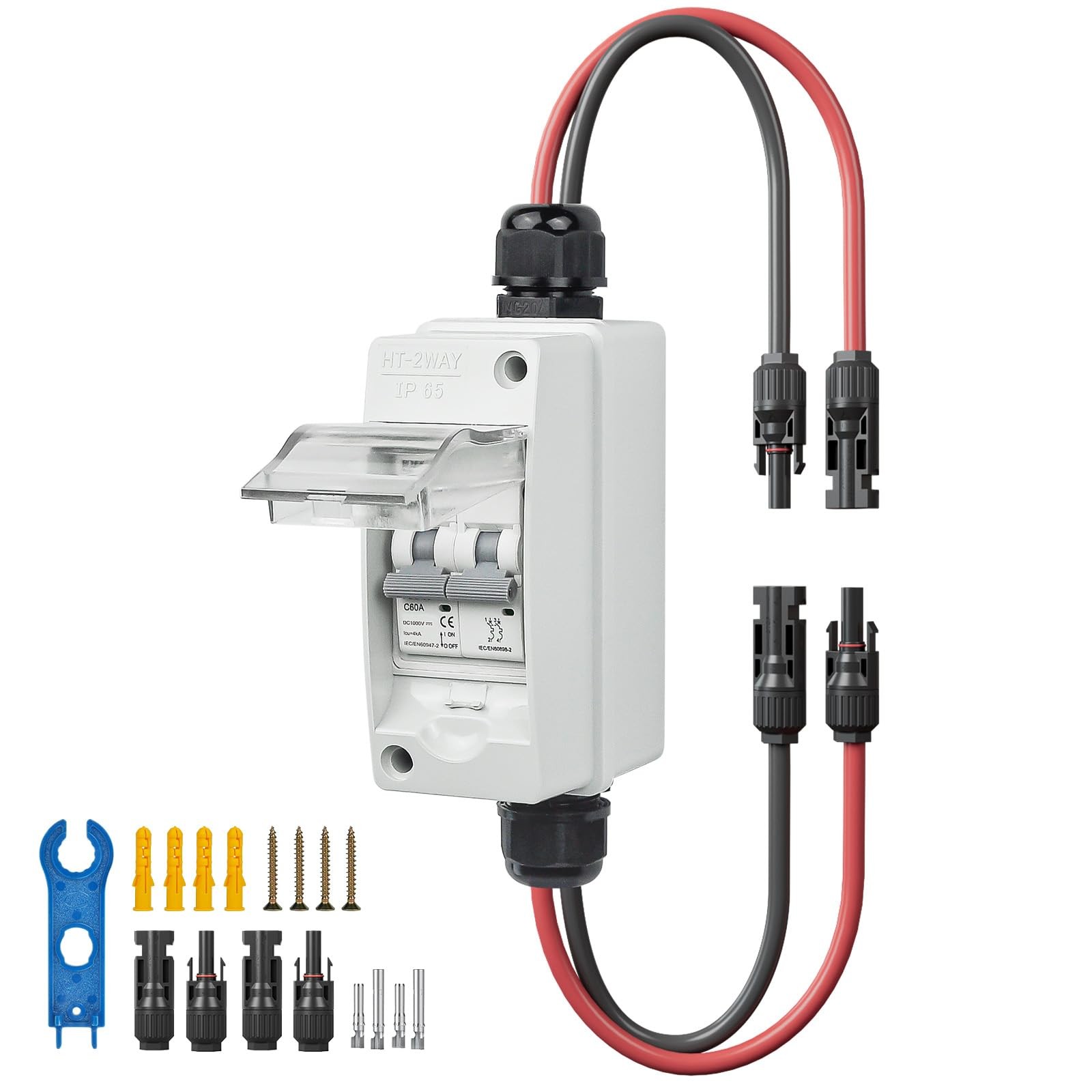 Solar Panel Disconnect Switch 1000V 60A PV Grey