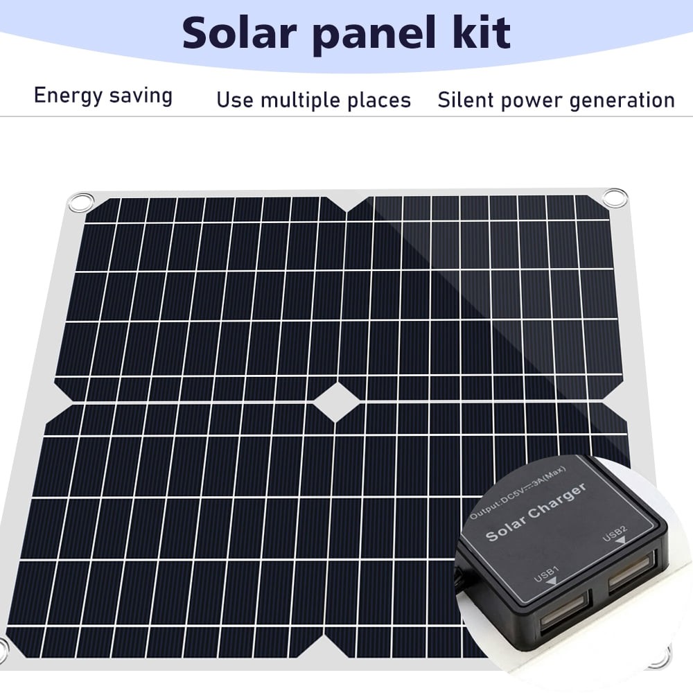 200 Watt Portable Solar Panel Charger W/ Charge Controller,100A Starter Kit US